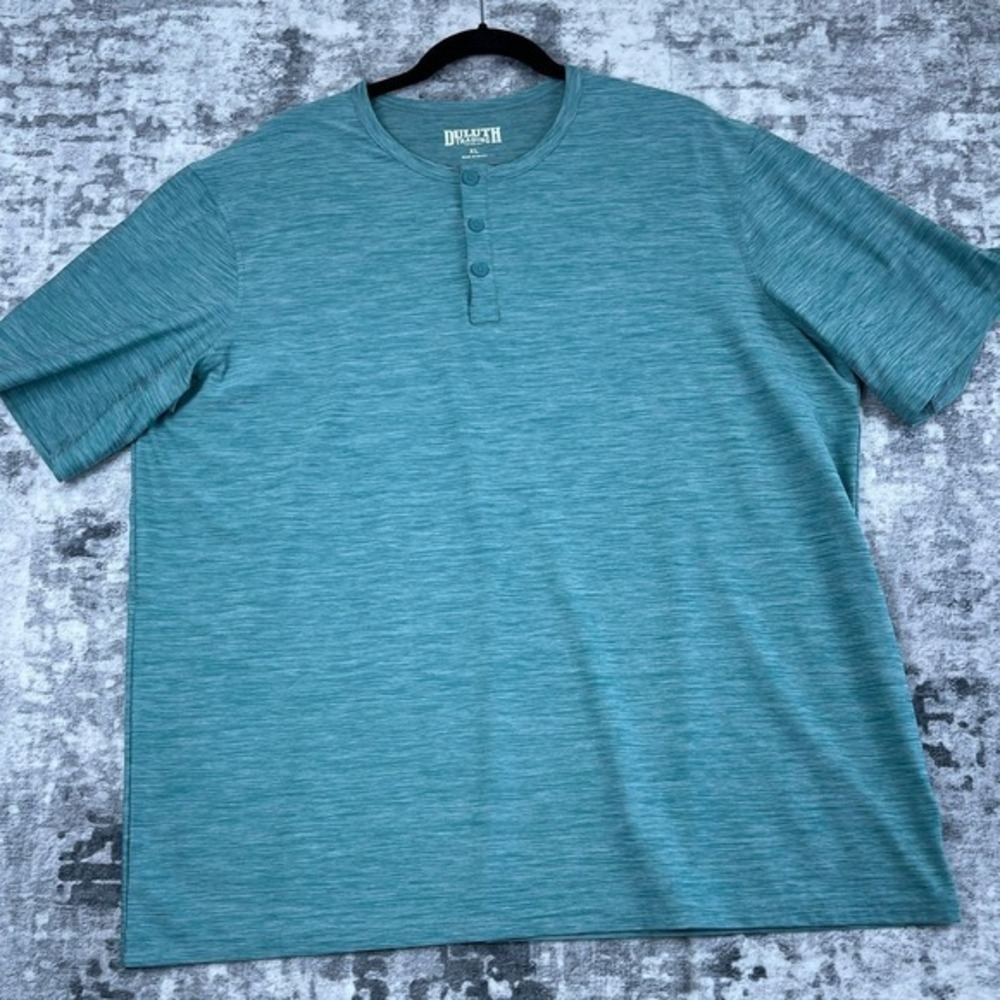 Duluth Trading Co Men XL Green Heather Performance‎ Pocket T Shirt Stretch